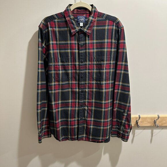J. Crew Slim Midweight Flannel in Black-and-Red Tartan - Mint! - Picture 2 of 5